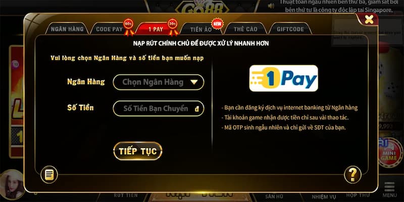 Những lưu ý khi thực hiện Nạp tiền GO88