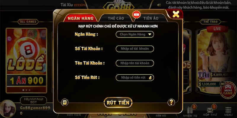 Kinh nghiệm rút tiền GO88 nhanh chóng và an toàn