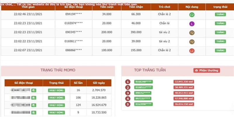 tài xỉu Momo